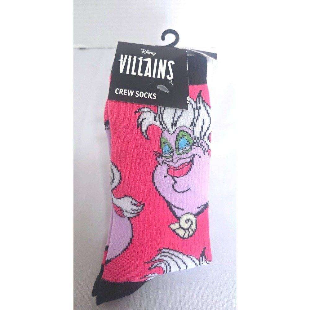 Disney Villains Ursula Crew Socks Pink The Little Mermaid Sea Witch NWT